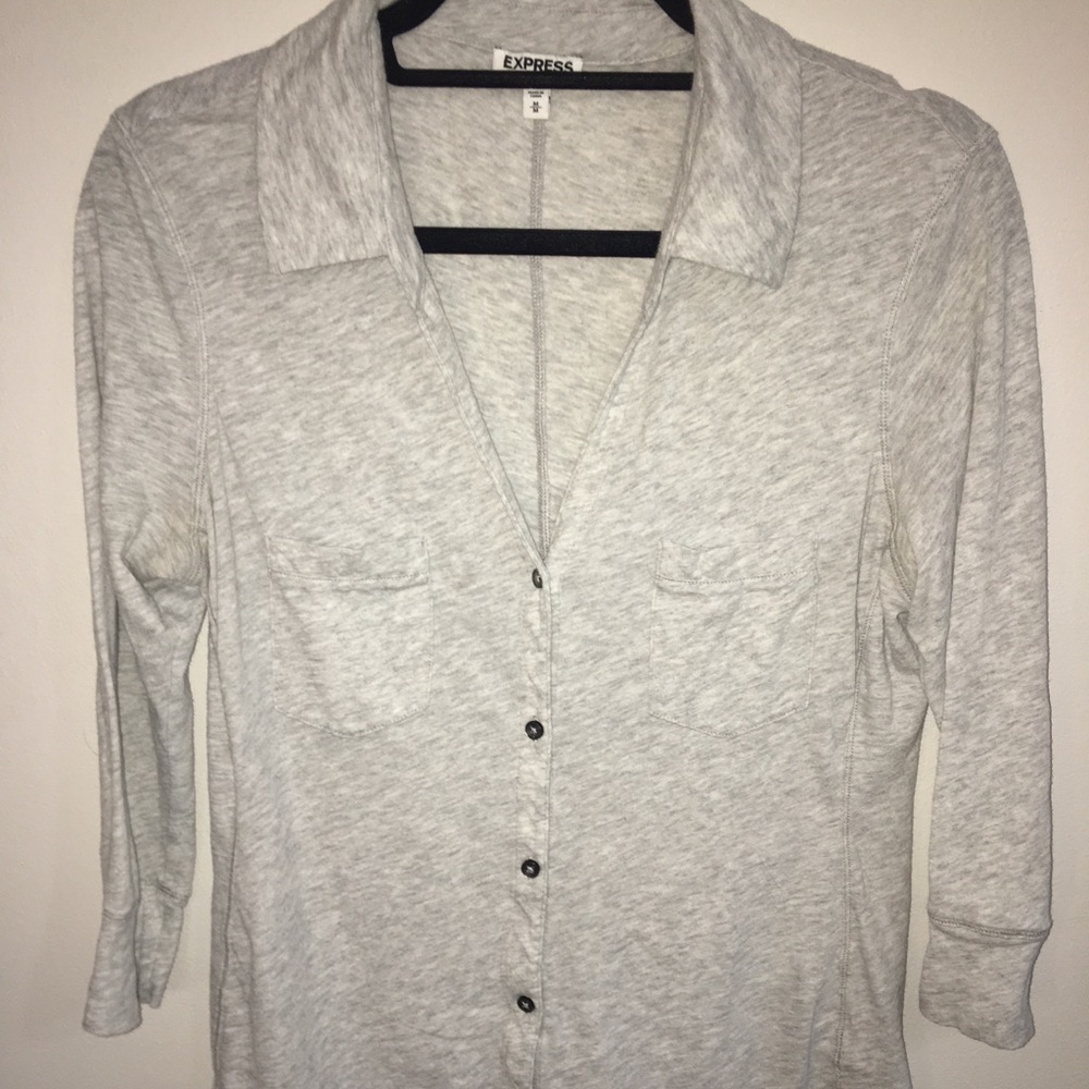 Express sz Medium grey button down collared shirt